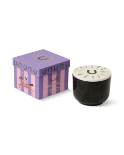 Charmed 8Oz/226G Black Glass Candle With Horseshoe Ceramic Lid - TabacetPine