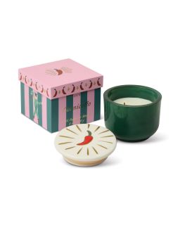 Charmed 8Oz/226G Green Glass Candle With Chili Ceramic Lid - Chili PepperetMang