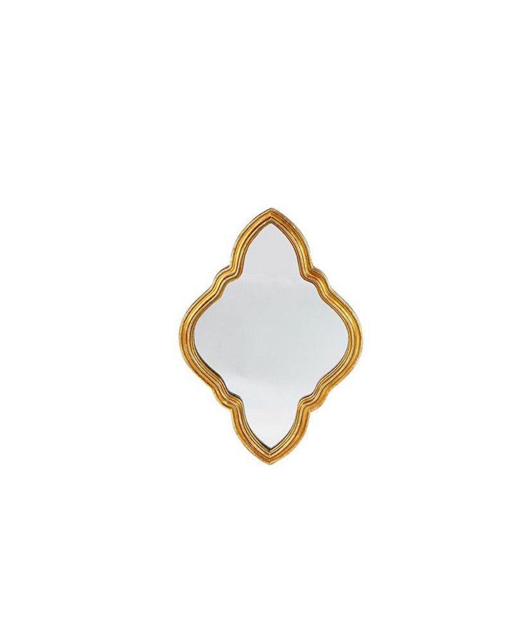Miroir Arabesques Dore H 23Cm