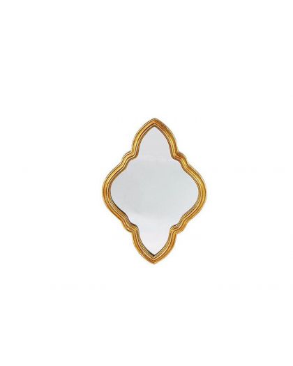Miroir Arabesques Dore H 23Cm