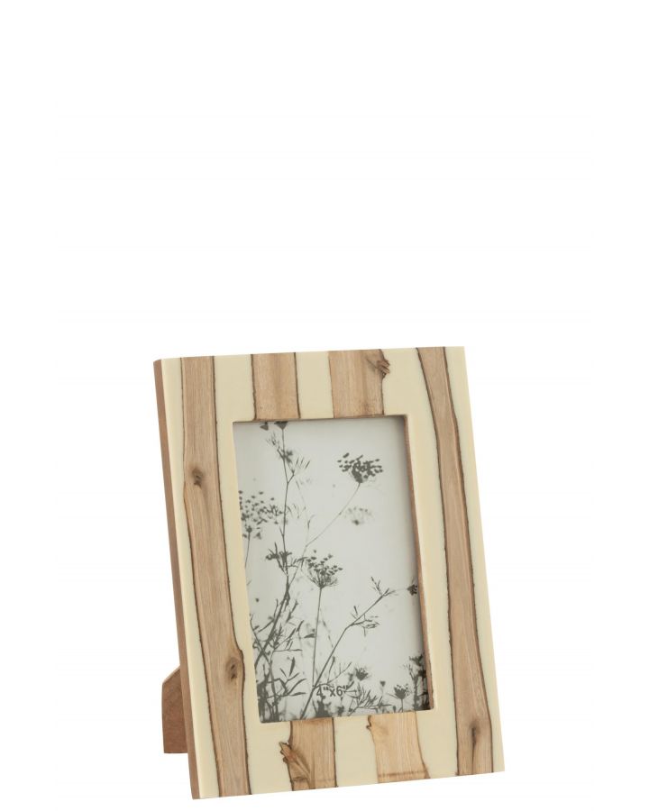 Cadre Photo Ibi Mdf Blanc/Brun Small ,10x1,25x15cm
