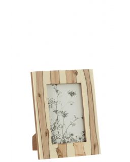 Cadre Photo Ibi Mdf Blanc/Brun Small ,10x1,25x15cm