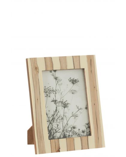 Cadre Photo Ibi Mdf Blanc/Brun Large ,13x1,25x18cm