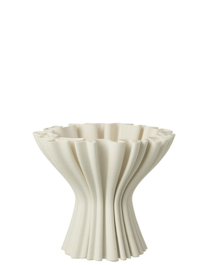 Vase Impression 3D Irrégulier Porcelaine Blanc ,25,5x25,5x21,5cm