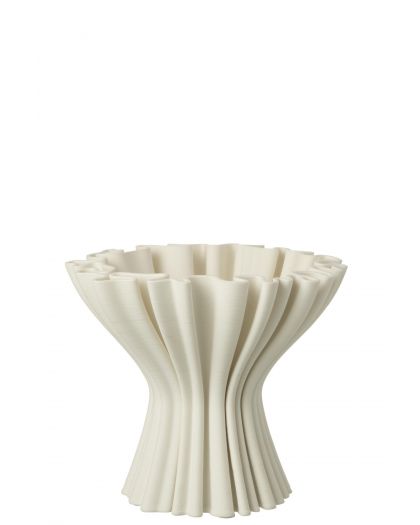 Vase Impression 3D Irrégulier Porcelaine Blanc ,25,5x25,5x21,5cm