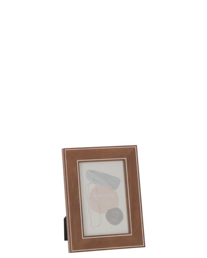 Cadre Photo 10X15Cm Lignes Marron Fonce Bois ,15x20x1,5cm