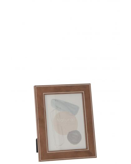 Cadre Photo 13X18Cm Lignes Marron Fonce Bois ,18x23x1,5cm