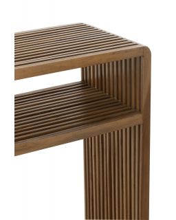 Console Avec Etagere Teck Recycle Naturel Taille L ,130x30x80cm
