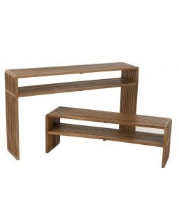 Console Avec Etagere Teck Recycle Naturel Taille S ,118x30x40cm