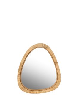 Miroir Paille Rottin/Verre Naturel Small ,52x2,5x46,5cm