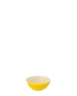 Bol Citron Dolomite Jaune Clair/Blanc ,15x15x6cm