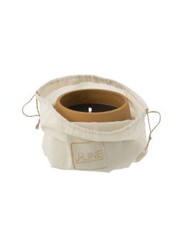 Bougie Exterieure Cyra Ciment Marron Clair Medium 31H ,18x18x13,5cm