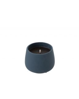 Bougie Exterieure Cyra Ciment Bleu Small 18H ,14x14x11cm