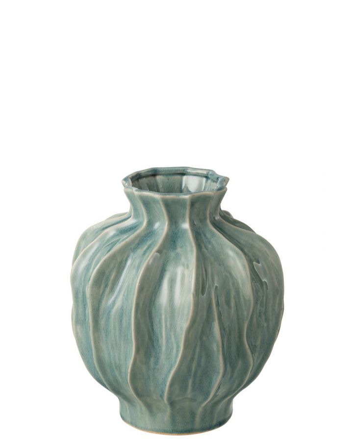 Vase Jules Porcelaine Bleu ,23x23x26cm
