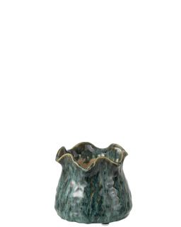 Cachepot Ronny Irrégulier Argile Bleu Small ,15,5x15,5x13,5cm
