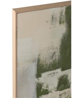 Tableau Abstract Bois De Pin Vert Kaki/Blanc Cassé ,120x120x5cm
