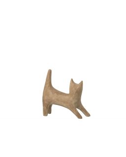 Chat Abstract Polyrésine Beige/Marron Foncé Assortiment De 2 ,18x6,5x18cm