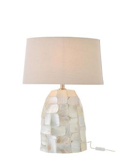 Lampe De Table Effet Perlé Coquillage Blanc Cassé/Beige Clair ,48,3x25,4x67,3cm