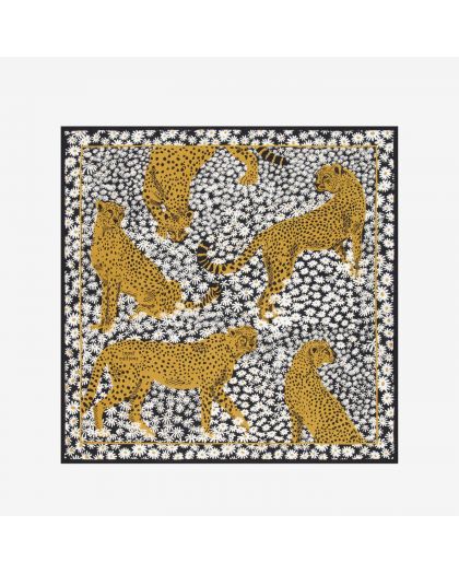 Carre 65 Pampa 55% Coton 45% Tencel Noir Taille 65X65 Cm