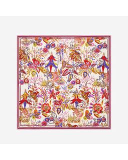 Carre 130 Pagode 63% Coton 37% Soie Off Blanc Casse Taille 130X130 Cm