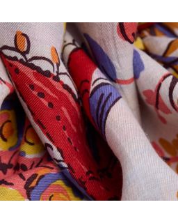 Carre 130 Pagode 63% Coton 37% Soie Off Blanc Casse Taille 130X130 Cm