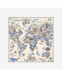 Carre 130 Atlas 52% Soie 48% Modal Blanc Taille 130X130 Cm