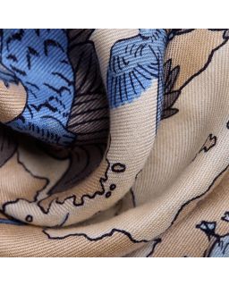 Carre 130 Atlas 52% Soie 48% Modal Blanc Taille 130X130 Cm