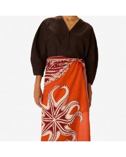 Etole 100 Vague 55% Coton 45% Tencel Orange Taille 100X190 Cm