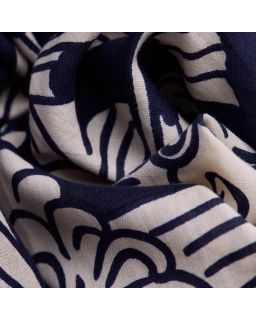 Etole 100 Vague 55% Coton 45% Tencel Bleu Marine Taille 100X190 Cm