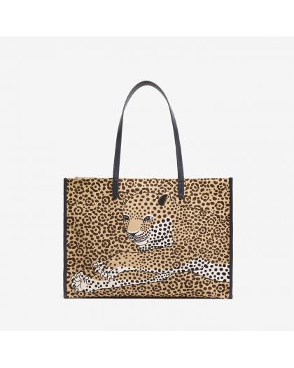 Sac Shopping Felis Beigecorps Cotonanse Cuir Finitions Cuir Taille 30.5X40X16.5