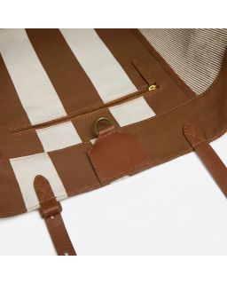 Sac Soft Shopping Poseidonmarroncorps Cotonanse Cuir Finitions Cuir Taille 55X37