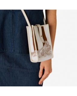 Etui Caprice Poseidon Marron Corps Coton Anse Cuir Finitions CuirTaille 17X11.