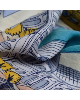 Etole 100 Rome 72% Coton 28% Soie Gris Taille 100X190 Cm