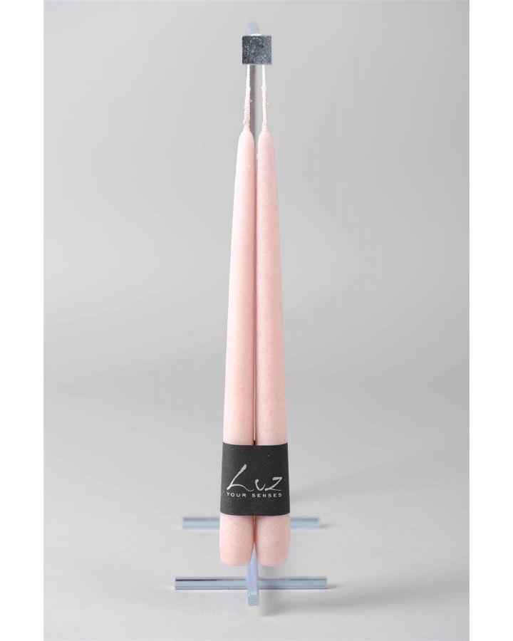 Luz Your Senses Velours Ø2,2Xl30Cm Paire De Bougies De Table VeloursTaupe