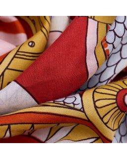 Carre 100 Taj 63% Coton 37% Soie Blanc Taille 100X100 Cm