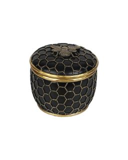 Boite Abeille Noir Dore 9,8X9Cm