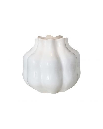 Vase Decoratif Ceramique Blanc 21,5X18,5Cm