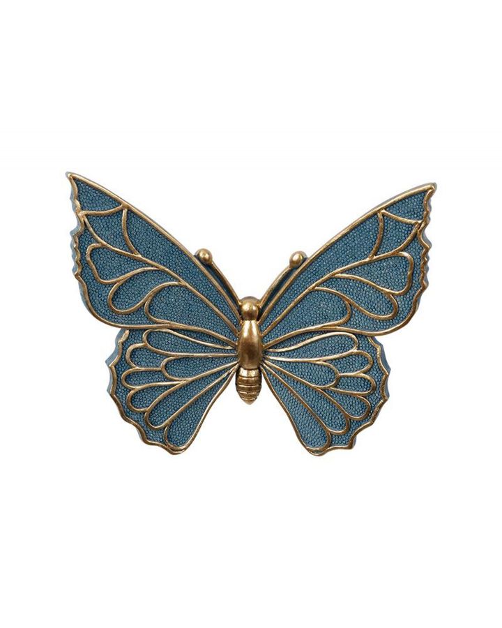 Deco Murale Papillon Bleu 14X11,5X3,5Cm