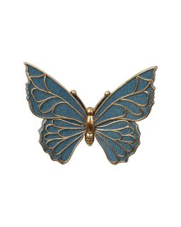 Deco Murale Papillon Bleu 14X11,5X3,5Cm