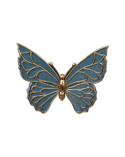 Deco Murale Papillon Bleu 14X11,5X3,5Cm