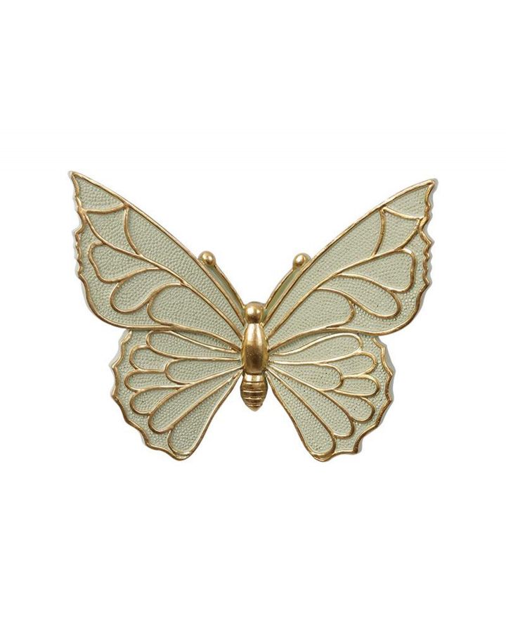 Deco Murale Papillon Vert 14X11,5X3,5Cm