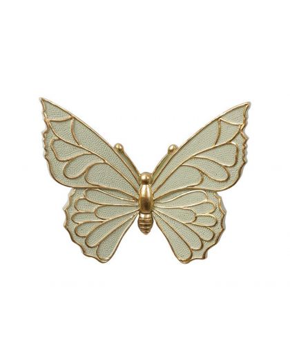 Deco Murale Papillon Vert 14X11,5X3,5Cm