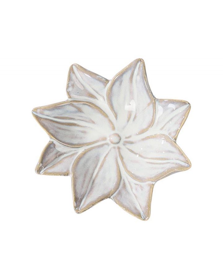 Coupelle Ceram Fleur Blanc 10X10X4Cm