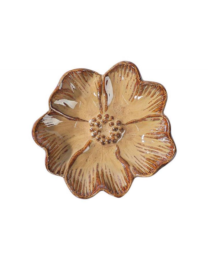 Coupelle Ceram Fleur Terracotta 10X9.5X3Cm
