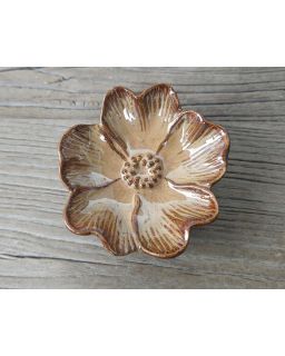 Coupelle Ceram Fleur Terracotta 10X9.5X3Cm