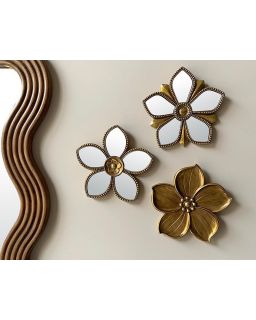Deco Murale Fleur Miroir 20,5Cm