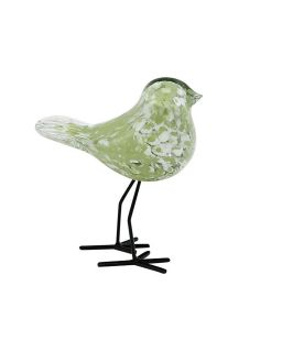 Oiseau Verre Sur Pieds Vert Clair 13X8,5X15Cm
