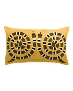 Coussin Brode Yoka Couleurmangue, Taille 40X65X10Cm