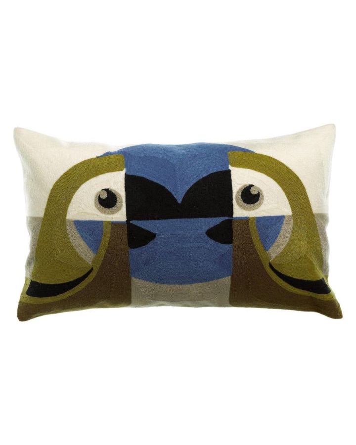 Coussin Brode Loro Couleurcedre, Taille 30X50X10Cm