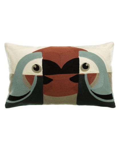 Coussin Brode Loro Couleurciel, Taille 30X50X10Cm